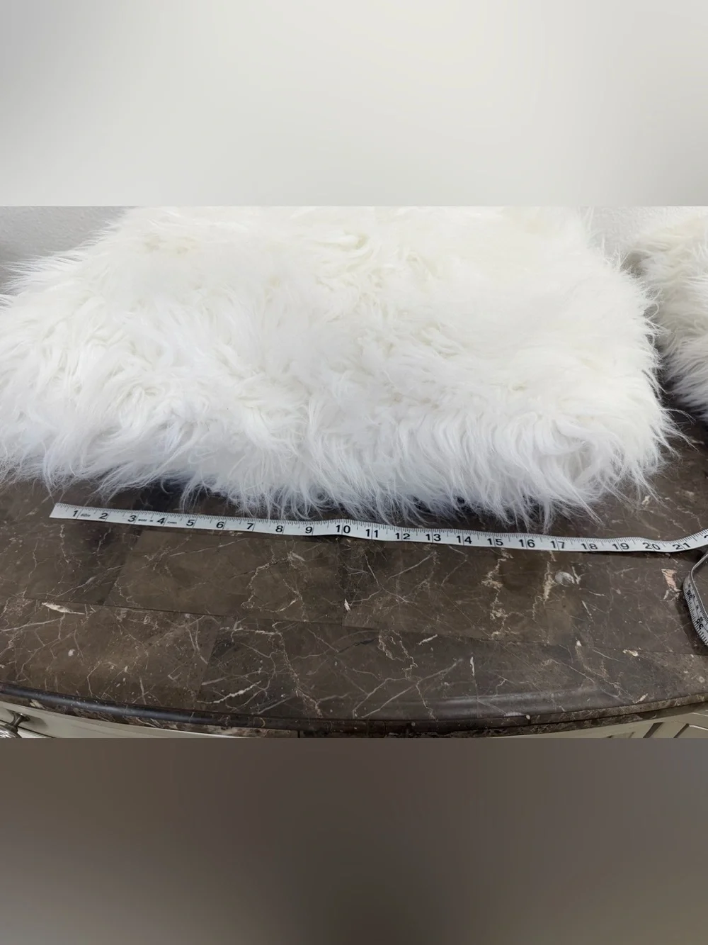 White Faux Fur Accent Pillows (Set of 2)
